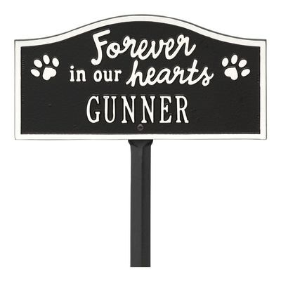 Forever In Our Hearts Black Pet Dedication Plaque